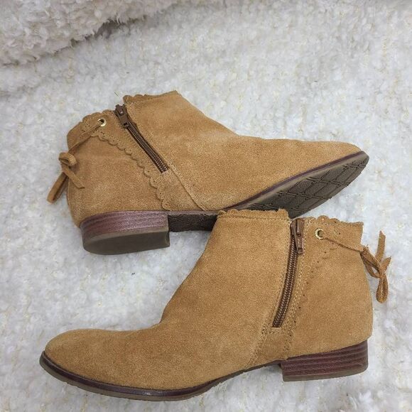 Jack Rogers Charlotte Tan Suede Leather Ankle Boots sz 7.5‎ - Picture 10 of 10